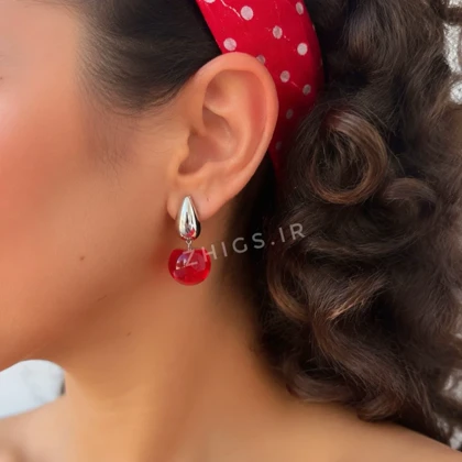 گوشواره مینیمال طرح گیلاس