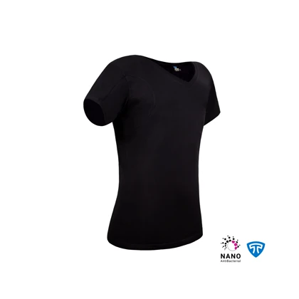 تیشرت نانو آنتی باکتریال ضدتعریق مردانه یقه هفت بسته مشکی