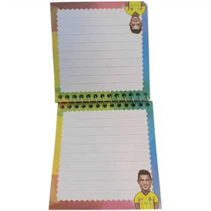 دفترچه یادداشت سیمی فوتبالی طرح کیمدی سایز 10 × 10