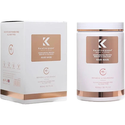 ماسک مو کراتین و کلاژن Keratine Queen مدل Moisturizing Protein Hair Mask