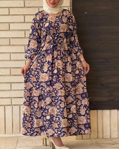 پیراهن ساحلی گل‌دار نخی 7016