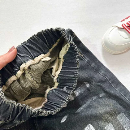 شلوار جین زغالی مدل رنگی مام استایل اورجینال