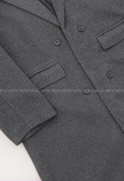 پالتو فوتر موهری4دکمه آستر دار کد1005033