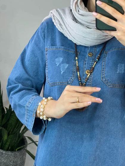 مانتو جین کاغذی خاطره(ایراد دار)