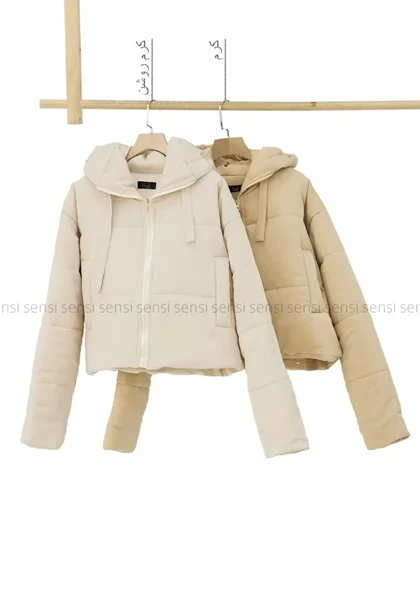 کاپشن کوتاه کتان کج راه کد1004769