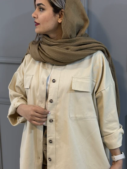 مانتو کتان بغل دکمه