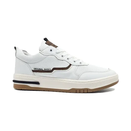 کفش و کتانی مردانه راحتی و روزمره رنگ سفید کرم کد 44232