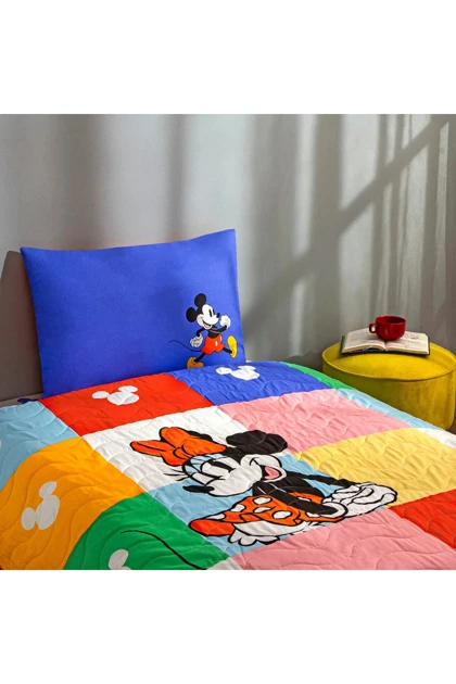 سرویس روتختی یک نفره Taç مدل Disney Minnie Mickey پنبه - چندرنگ