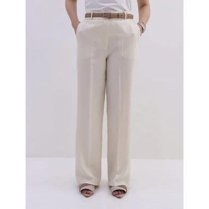 شلوار زنانه لینن کرم الیویا (Olivia) سین استایل