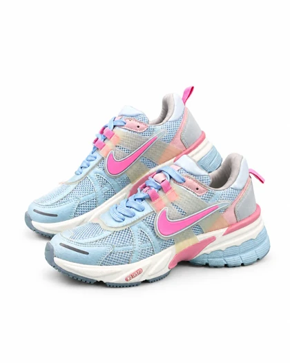 کفش کتانی زنانه مدل نایکی آبی صورتی (بالاترین کیفیت ایران) NIKE V2K