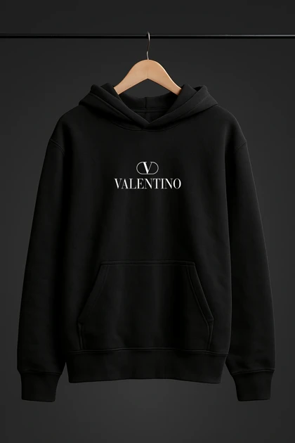 هودی مشکی طرح Valentino