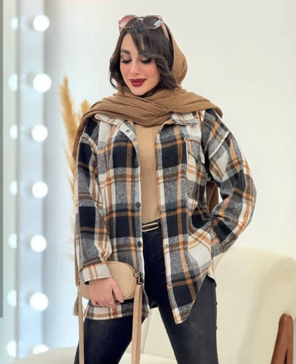 مانتو پشمی بغل دکمه
