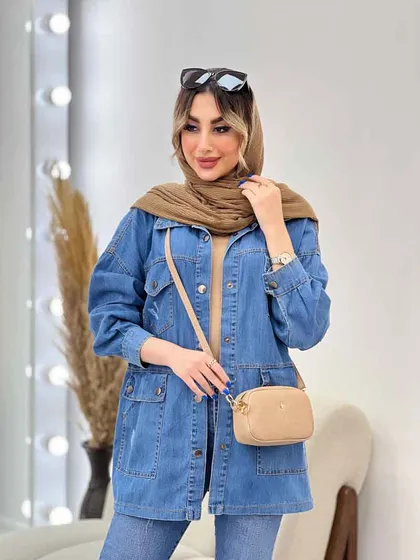مانتو جین چهار جیب ماهلین