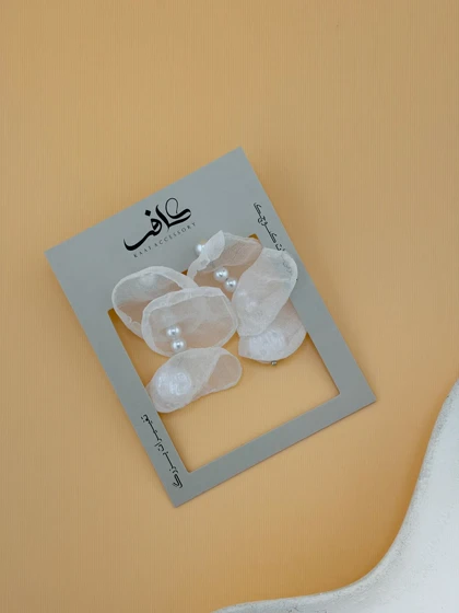 گوشواره مروارید پارچه ای
