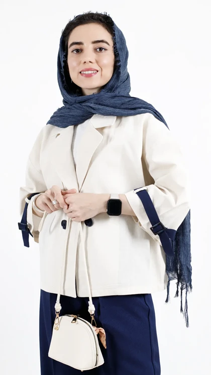 کت لینن آستین کمردار