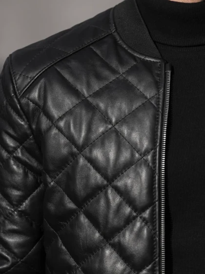 کاپشن چرم طبیعی کد j158