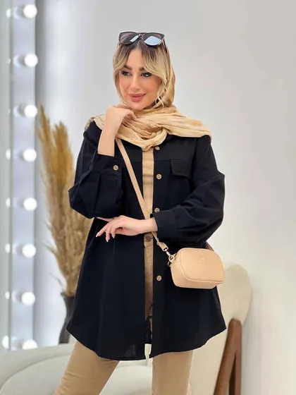 مانتو جیب نما بغل زیپ