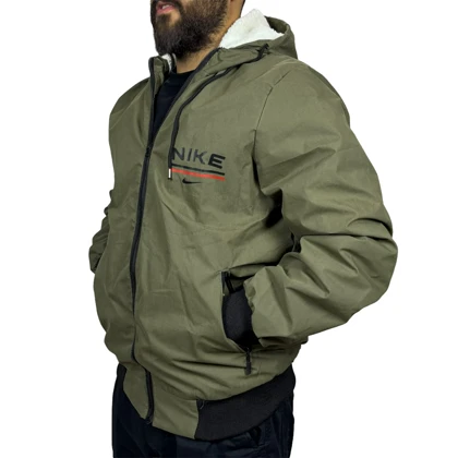 کاپشن بره ای ضد آب سبز ارتشی