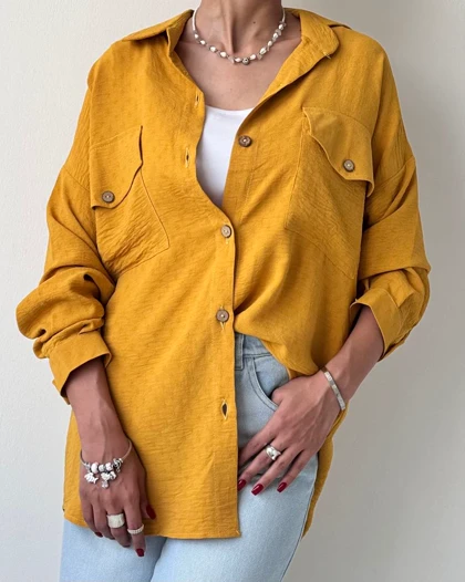 شومیز دکمه چوبی الیانا کد 500453