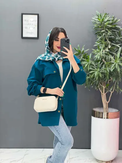مانتو لینن دو جیب سرآستین پیله