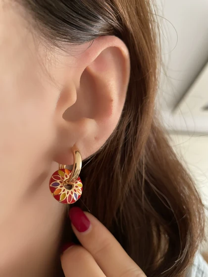 گوشواره های میناکاری ژوپینگ