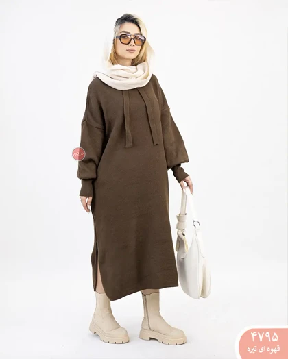 پیراهن بافت کلاه دار 4795