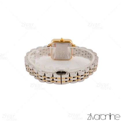 ساعت دنیل ولینگتون زنانه مربعی بند دو رنگ صفحه طلایی 104936