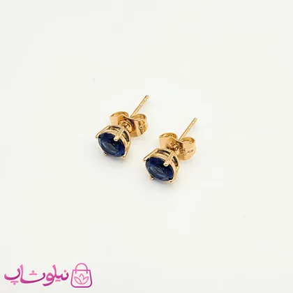 گوشواره میخی ژوپینگ نگین سرمه ای