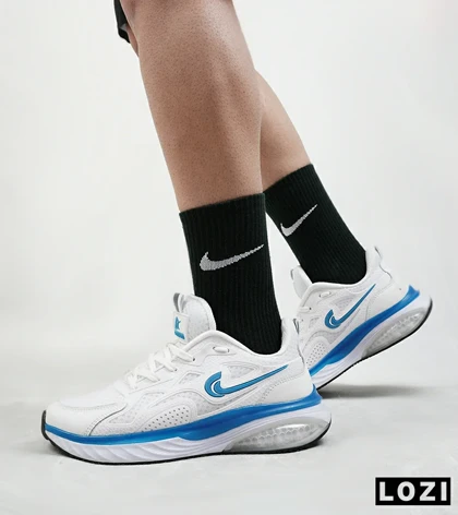 کفش کتانی مردانه سفید آبی Nike air max pluse
