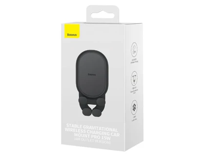 هولدر و شارژر بی سیم داخل خودرو 15 وات بیسوس Baseus Stable Gravitational Wireless Charging Car Mount Pro 15W BS-CM014 SUWX030001