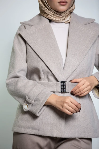 پالتو کت موهر کمربند کش