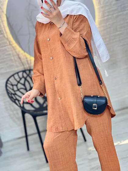 ست شومیز دکمه چوبی