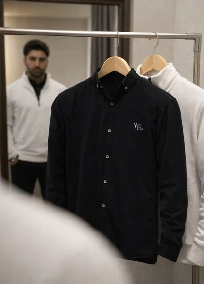 پکیج دورس مردانه نیم زیپ مدل Behbod-سفید+ پیراهن مردانه مشکی مدل VQ