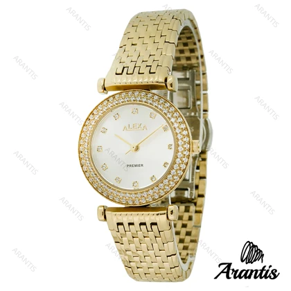 ساعت الکسا Premier 0105 زنانه طلایی دورنگین w-10108
