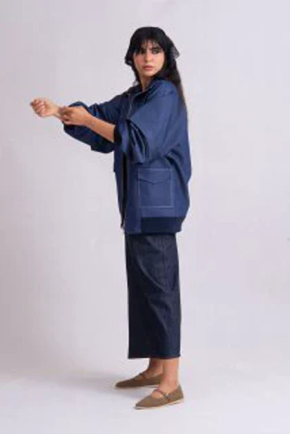 جکت جین سورمه ای Notte دوحالته