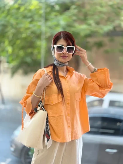 شومیز باکسی آستین عروسکی