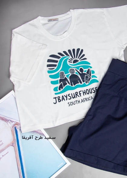 ست تیشرت کراپ و شلوارک زنانه مدل wcs002