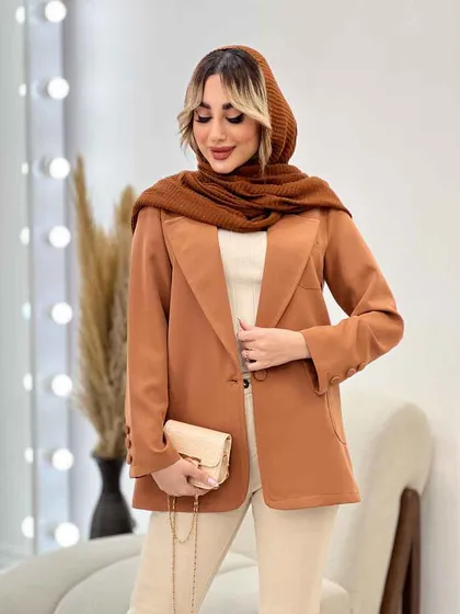 مانتو مازراتی یقه انگلیسی تک جیب