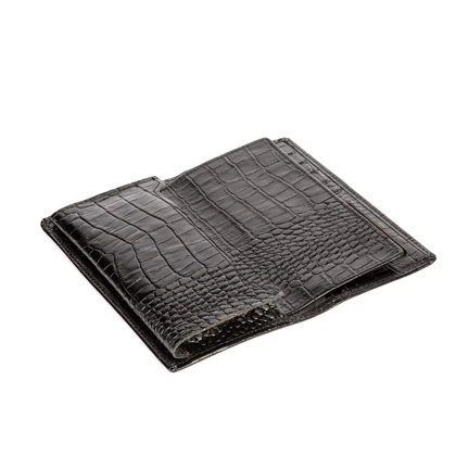 کیف پول کتی چرم طبیعی مردانه مدل آناویز چرم(طرح کروکو)