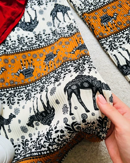 شلوار پلیسه طرح camel