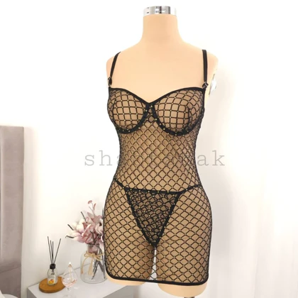 لباس خواب فنردار پشت بندی کد 3211