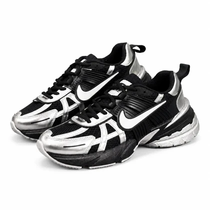 کفش کتانی مردانه نایکیv2k رنگ مشکی نقره ای Nike V2k