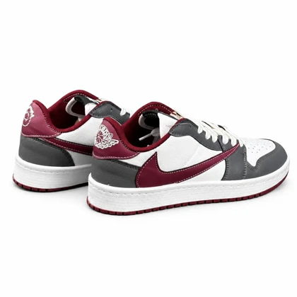 کفش کتانی مردانه مدل نایکی ترویس سفید طوسی زرشکی Nike travis