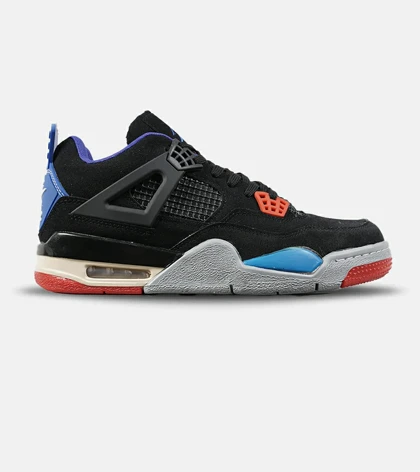 کتانی ساق‌دار بزرگ پا آبی مشکی آبی قرمز Nike air jordan 4 مدل 8341
