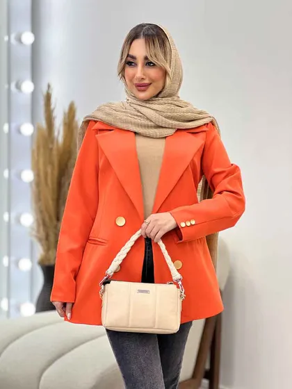 مانتو جیب نما دکمه طلایی