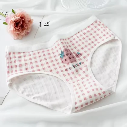 شورت تک زنانه نخ پنبه وارداتی طرح فانتزی توت فرنگی برند kido