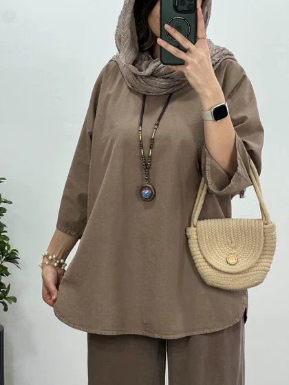 تونیک مانتویی لینن شاپرک