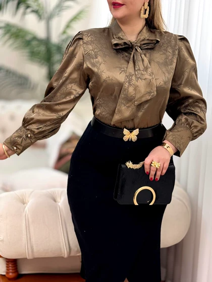 شومیز ساتن شیرین 2844