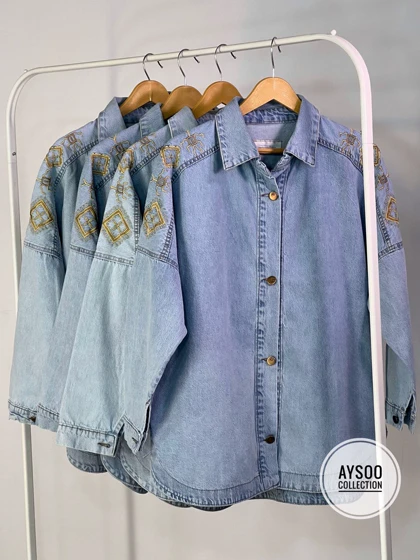 مانتو کتی جین گلدوزی(ایراد دار)