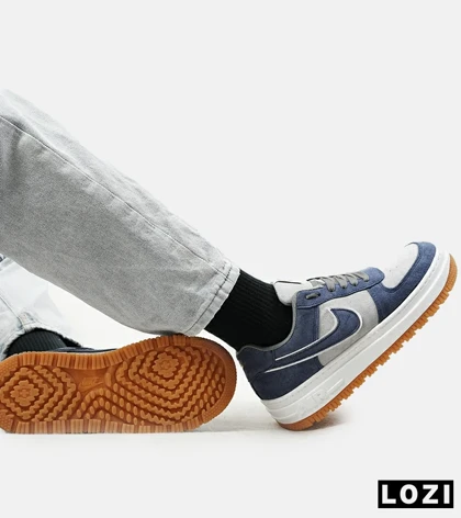 کفش کتانی مردانه و زنانه طوسی آبی NIKE AIR FORCE